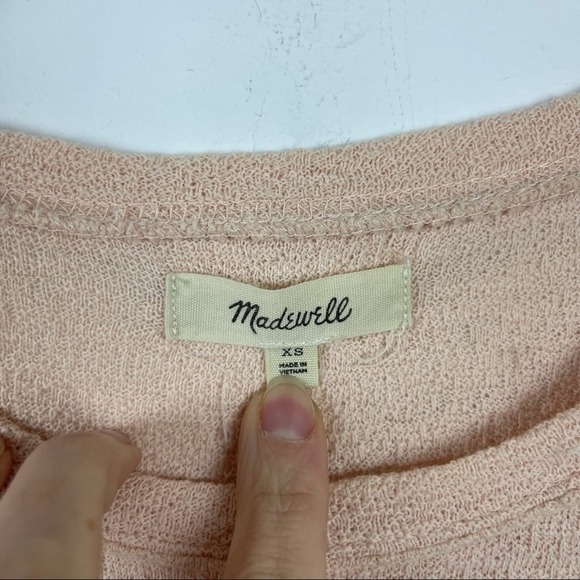Madewell Texture & Thread Flutter Sleeve Relaxed fit Top Size XS Pink/Peach - Picture 11 of 12